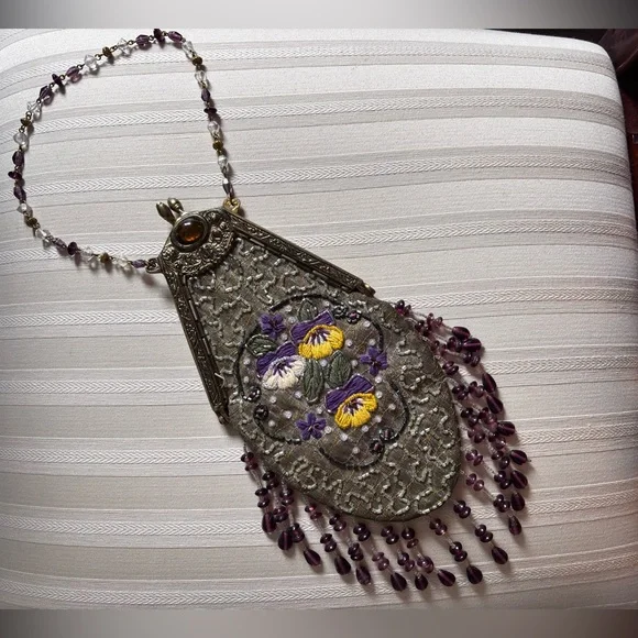 Wayne Kleski beaded kiss lock flapper bag 1920’s - Picture 2 of 6